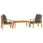 Set de muebles para jardín 3 piezas con cojines madera acacia by vidaXL, Garden sets - Ref: Foro24-3211808, Price: 242,40 €, ...