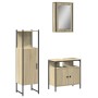Set de muebles de baño 3 pzas madera contrachapada roble Sonoma by vidaXL, Bathroom furniture - Ref: Foro24-3214816, Price: 1...