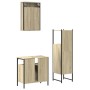 Set de muebles de baño 3 pzas madera contrachapada roble Sonoma by vidaXL, Bathroom furniture - Ref: Foro24-3214816, Price: 1...