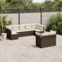 Set de sofás de jardín 9 pzas y cojines ratán sintético marrón by vidaXL, Garden sets - Ref: Foro24-3218153, Price: 593,86 €,...