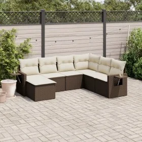 7-teiliges Gartensitzgruppen-Set mit braunen PE-Rattan-Kissen. von vidaXL, Gartensets - Ref: Foro24-3220502, Preis: 456,71 €,...
