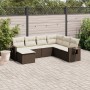 Juego de sofás de jardín 7 piezas con cojines ratán PE marrón by vidaXL, Garden sets - Ref: Foro24-3220502, Price: 464,46 €, ...