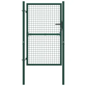 Puerta de valla de acero verde 100x175 cm de vidaXL, Puertas de jardín - Ref: Foro24-145735, Precio: 209,50 €, Descuento: %