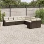 Set de sofás de jardín 10 pzas y cojines ratán sintético marrón by vidaXL, Garden sets - Ref: Foro24-3219503, Price: 659,34 €...
