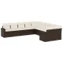 Set de sofás de jardín 10 pzas y cojines ratán sintético marrón by vidaXL, Garden sets - Ref: Foro24-3219503, Price: 659,34 €...