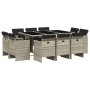Set de comedor de jardín 11 pzas y cojines ratán sintético gris by vidaXL, Garden sets - Ref: Foro24-3210671, Price: 746,47 €...