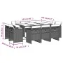 Set de comedor de jardín 11 pzas y cojines ratán sintético gris by vidaXL, Garden sets - Ref: Foro24-3210671, Price: 901,27 €...