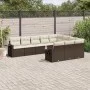 Set de sofás de jardín 10 pzas y cojines ratán sintético marrón by vidaXL, Garden sets - Ref: Foro24-3220692, Price: 665,05 €...