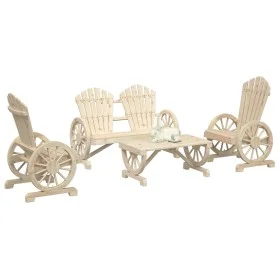Juego de muebles de jardín 4 piezas madera maciza de abeto by vidaXL, Garden sets - Ref: Foro24-3207125, Price: 407,58 €, Dis...