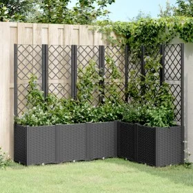Jardinera con enrejado PP negro 160x120x140 cm by vidaXL, Pots and planters - Ref: Foro24-367878, Price: 293,52 €, Discount: %