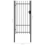 Zauntor mit Tür und schwarzen Stahlspitzen 1x2 m von vidaXL, Gartentore - Ref: Foro24-145746, Preis: 210,99 €, Rabatt: %