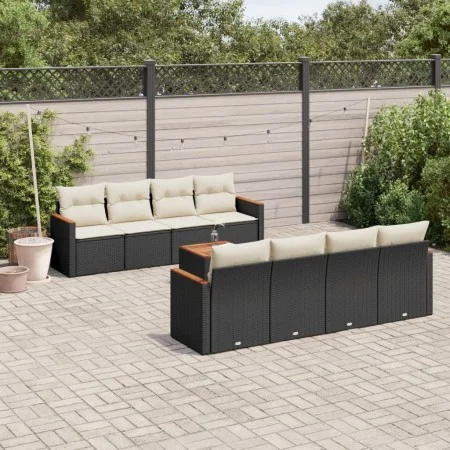 Set de sofás de jardín 8 piezas y cojines ratán sintético negro by vidaXL, Garden sets - Ref: Foro24-3258220, Price: 517,80 €...