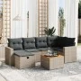 7-teiliges Gartensofa-Set mit grauen PE-Rattan-Kissen. von vidaXL, Gartensets - Ref: Foro24-3264840, Preis: 401,27 €, Rabatt: %