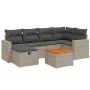 7-teiliges Gartensofa-Set mit grauen PE-Rattan-Kissen. von vidaXL, Gartensets - Ref: Foro24-3264840, Preis: 401,27 €, Rabatt: %