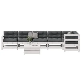 Gartenmöbel-Set 7-teilig mit Kissen aus massivem weißem Kiefernholz. von vidaXL, Gartensets - Ref: Foro24-3250885, Preis: 594...
