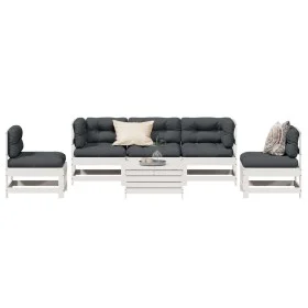 Set muebles jardín 6 pzas con cojines madera maciza pino blanco by vidaXL, Garden sets - Ref: Foro24-3250717, Price: 493,70 €...