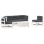 Set muebles jardín 6 pzas con cojines madera maciza pino blanco de vidaXL, Conjuntos de jardín - Ref: Foro24-3250717, Precio:...