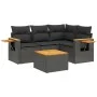 Gartenmöbel-Set 5-teilig mit schwarzen Polstern aus synthetischem Rattan von vidaXL, Gartensets - Ref: Foro24-3226776, Preis:...