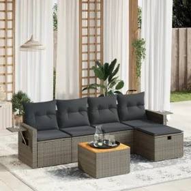 Set de muebles de jardín 6 pzas y cojines ratán sintético gris by vidaXL, Garden sets - Ref: Foro24-3264945, Price: 336,03 €,...