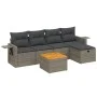 Gartenmöbel-Set, 6-teilig, mit grauen Polstern aus synthetischem Rattan. von vidaXL, Gartensets - Ref: Foro24-3264945, Preis:...