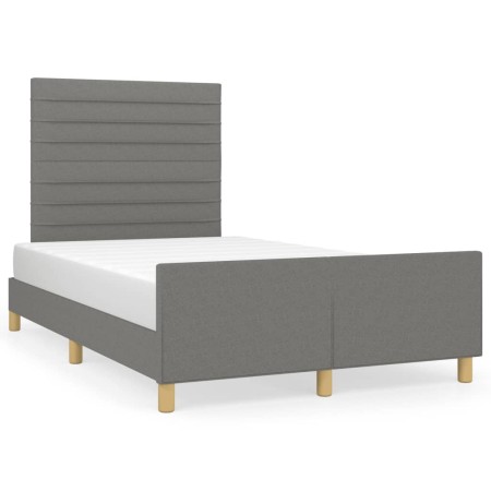 Estructura de cama con cabecero tela gris oscuro 120x190 cm de vidaXL, Camas y somieres - Ref: Foro24-3270521, Precio: 166,88...