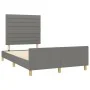 Bed frame with headboard dark gray fabric 120x190 cm by vidaXL, Beds and slatted bases - Ref: Foro24-3270521, Price: 164,92 €...