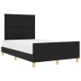 Estructura de cama con cabecera Negro 120 x 200 cm tela
