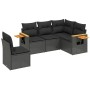 Set de muebles de jardín 5 pzas y cojines ratán sintético negro by vidaXL, Garden sets - Ref: Foro24-3226811, Price: 352,06 €...