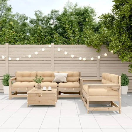 Gartengarnitur 6-teilig mit massiven Kiefernholz-Möbeln und Kissen. von vidaXL, Gartensets - Ref: Foro24-3250824, Preis: 491,...