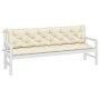 Cojines de banco de jardín 2 uds blanco crema 200x50x7 cm by vidaXL, Cushions for chairs and sofas - Ref: Foro24-361737, Pric...