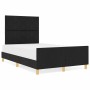 Estructura de cama con cabecera Negro 120 x 200 cm tela