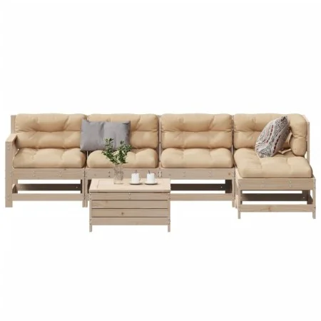 Juego de muebles de jardín 6 pzas y cojines madera maciza pino by vidaXL, Garden sets - Ref: Foro24-3250928, Price: 537,66 €,...