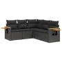 Gartenmöbel-Set 5-teilig mit schwarzen Polstern aus synthetischem Rattan von vidaXL, Gartensets - Ref: Foro24-3226797, Preis:...