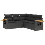 Set de muebles de jardín 5 pzas y cojines ratán sintético negro by vidaXL, Garden sets - Ref: Foro24-3226797, Price: 352,06 €...