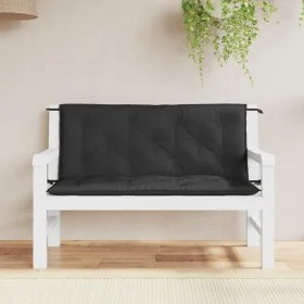 Gartensitzbankkissen 2 Stück aus schwarzem Oxford-Stoff 120x50x7 cm von vidaXL, Kissen für Stühle und Sofas - Ref: Foro24-361...