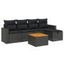 Set aus 6-teiligen Gartensofas und Kissen Kunstrattan schwarz von vidaXL, Gartensets - Ref: Foro24-3264828, Preis: 340,84 €, ...