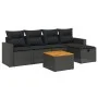 Set aus 6-teiligen Gartensofas und Kissen Kunstrattan schwarz von vidaXL, Gartensets - Ref: Foro24-3264828, Preis: 342,74 €, ...