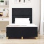 Estructura de cama con cabecera Negro 120 x 200 cm tela