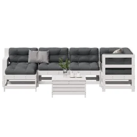 Set muebles jardín 7 pzas con cojines madera maciza pino blanco by vidaXL, Garden sets - Ref: Foro24-3250921, Price: 616,08 €...