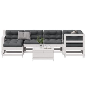 Set muebles jardín 7 pzas con cojines madera maciza pino blanco by vidaXL, Garden sets - Ref: Foro24-3250921, Price: 632,33 €...