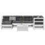 Set muebles jardín 7 pzas con cojines madera maciza pino blanco by vidaXL, Garden sets - Ref: Foro24-3250921, Price: 660,38 €...