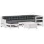 Gartenmöbel-Set 7-teilig mit Kissen aus massivem weißem Kiefernholz. von vidaXL, Gartensets - Ref: Foro24-3250921, Preis: 632...