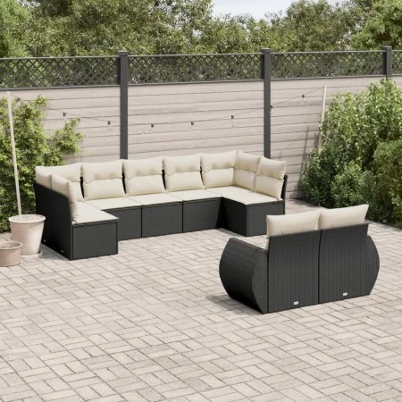Set de sofás de jardín 8 piezas y cojines ratán sintético negro by vidaXL, Garden sets - Ref: Foro24-3254153, Price: 570,90 €...