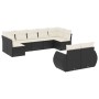 8-teiliges Gartensofa-Set und Kissen aus schwarzem Kunststoff-Rattan. von vidaXL, Gartensets - Ref: Foro24-3254153, Preis: 57...