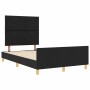 Estructura de cama con cabecera Negro 120 x 200 cm tela