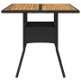 Mesa de jardín superficie de madera ratán PE negro 80x80x75 cm by vidaXL, Garden tables - Ref: Foro24-365519, Price: 82,56 €,...