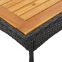 Mesa de jardín superficie de madera ratán PE negro 80x80x75 cm by vidaXL, Garden tables - Ref: Foro24-365519, Price: 82,56 €,...