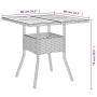 Mesa de jardín superficie de madera ratán PE negro 80x80x75 cm by vidaXL, Garden tables - Ref: Foro24-365519, Price: 82,56 €,...