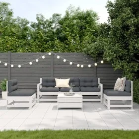 Set muebles jardín 6 pzas con cojines madera maciza pino blanco by vidaXL, Garden sets - Ref: Foro24-3250741, Price: 538,28 €...