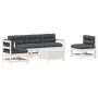 Set muebles jardín 6 pzas con cojines madera maciza pino blanco by vidaXL, Garden sets - Ref: Foro24-3250741, Price: 544,15 €...